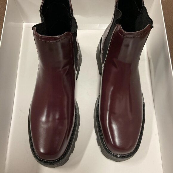 DKNY Senni Chelsea Boots Wine 8.5M Chunky Platform Pull-On MSRP $149 - Picture 5 of 5